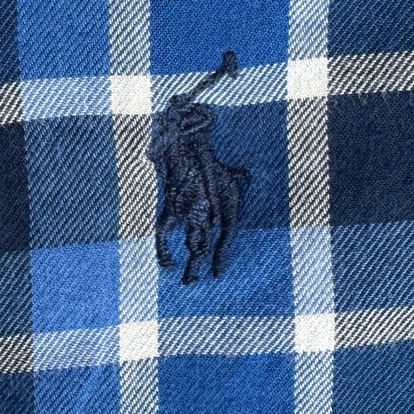 Ralph Lauren Polo Boys‎ Blue Plaid Button Down Shirt, Size Large, Cotton - Picture 3 of 4